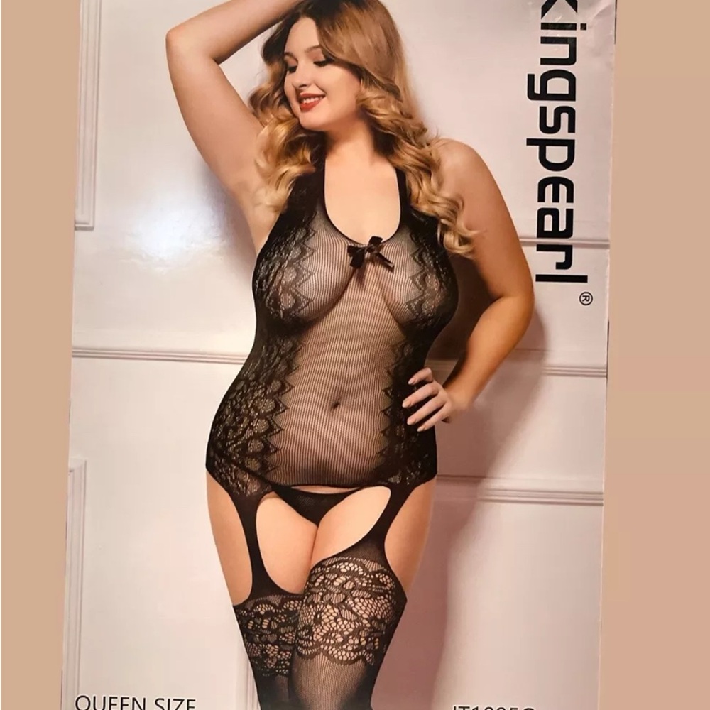 Black Lace Chemise with Sheer Mesh and Spaghetti Straps